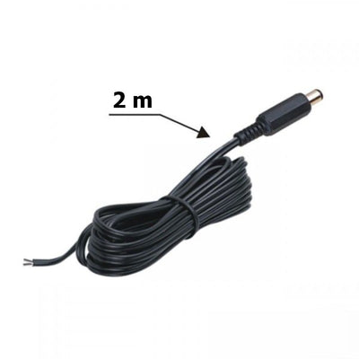 2m Verlängerungs/Anschluss-Kabel mit 2,1x5,5mm Jack Stecker (män.) schwarz