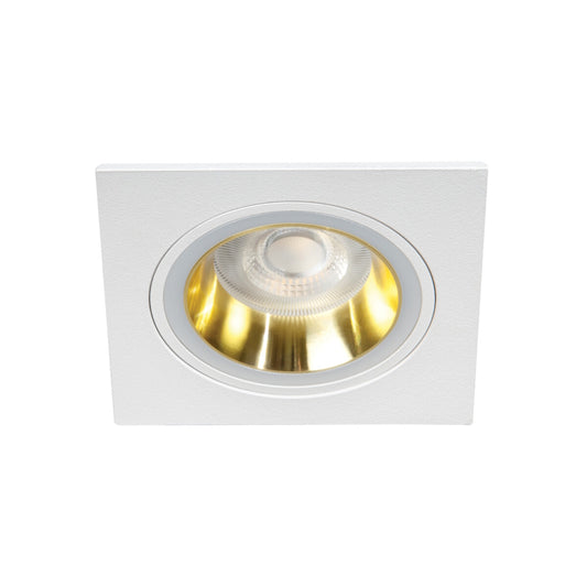 Einbaurahmen MR16 | GU10 eckig 77mm DA Kanlux "FELINE DSL G/W" in weiss gold