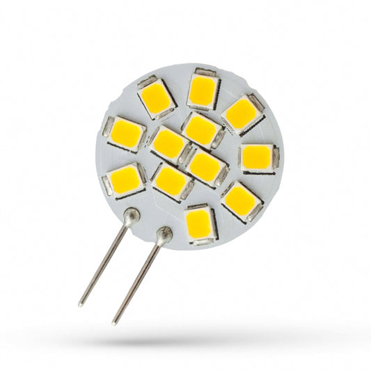 G4/GU4 LED Stiftsockel 12LED-Chips 160Lm 12V 1,2W (Scheibe) warm weiß 3000K
