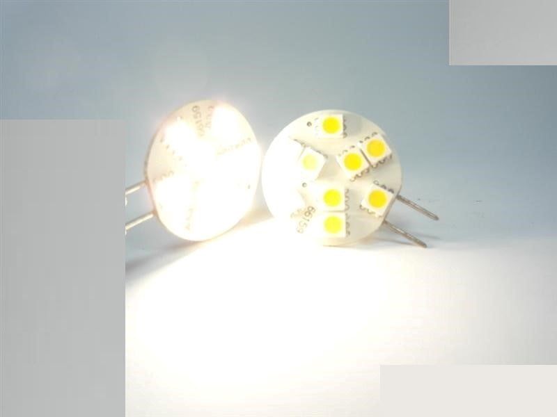 G4/GU4 LED Stiftsockel 12LED-Chips 160Lm 12V 1,2W (Scheibe) warm weiß 3000K