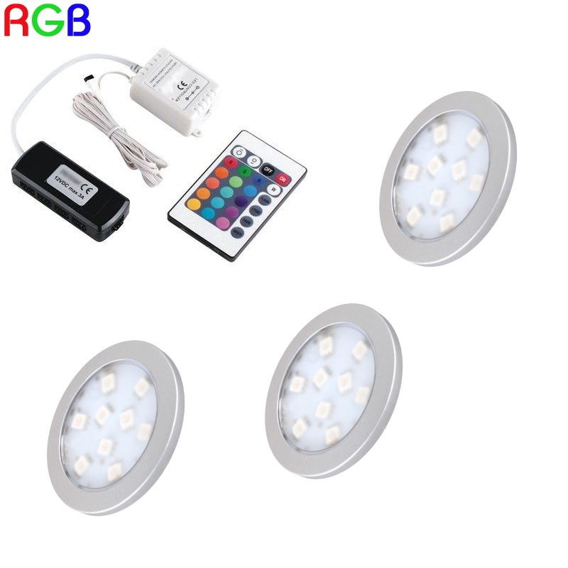 1-6 RGB LED Aufbau Möbel /Unterbauleuchte "ORBIT" + RGB Controller + Trafo