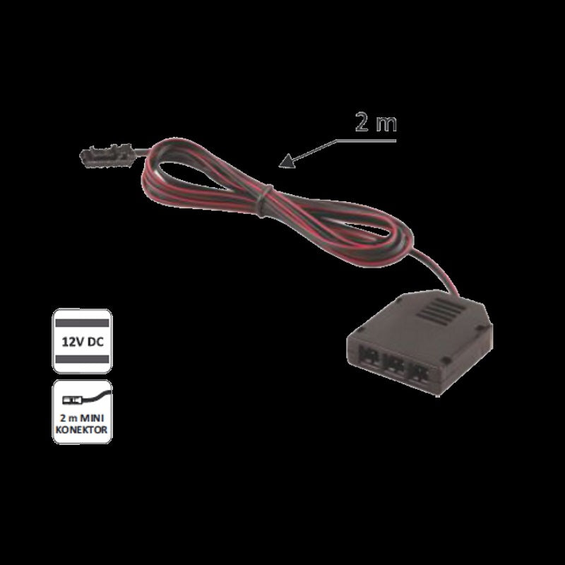 3er Verteiler Buchse für MINI Stecker, 2m Kabel, MINI Steckeranschluss schwarz