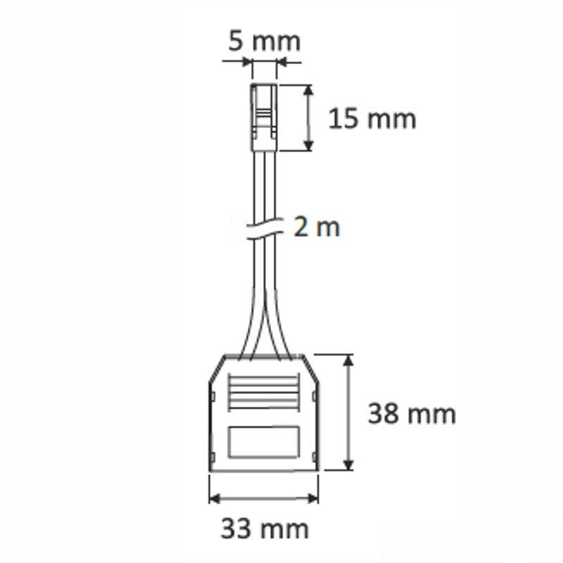 3er Verteiler Buchse für MINI Stecker, 2m Kabel, MINI Steckeranschluss schwarz