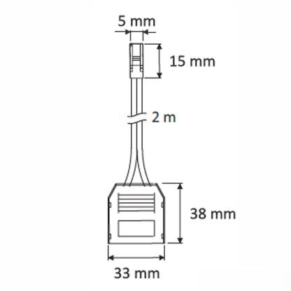 3er Verteiler Buchse für MINI Stecker, 2m Kabel, MINI Steckeranschluss schwarz