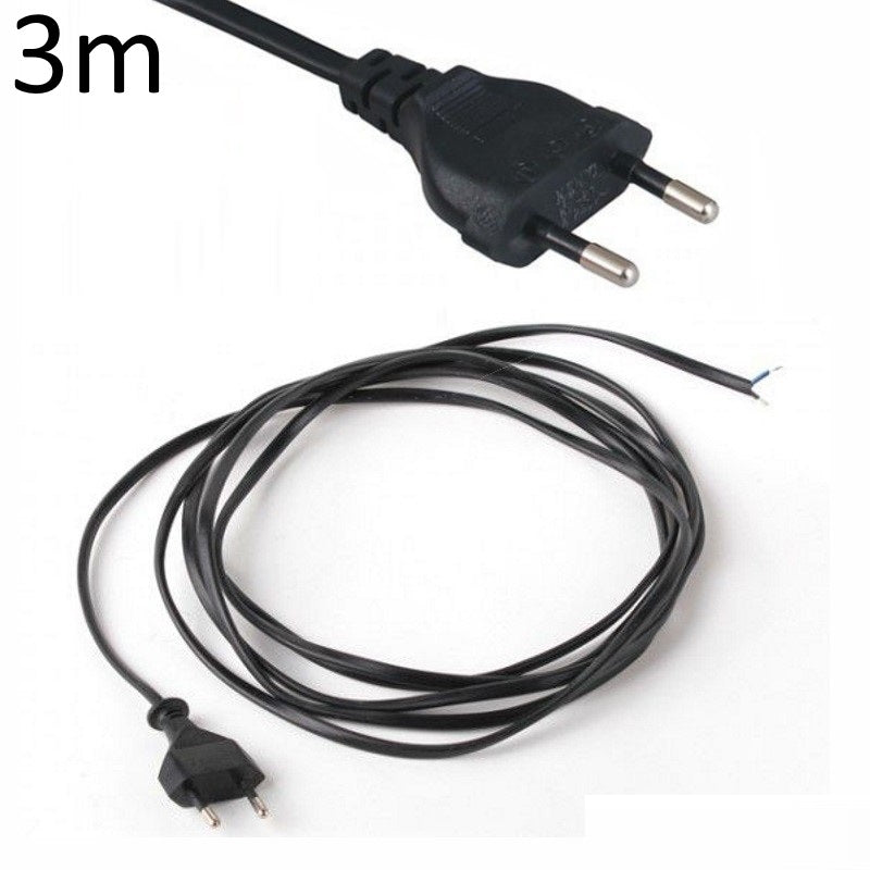 3m Kabel / Leitung mit Strom Stecker für Euro Steckdosen schwarz