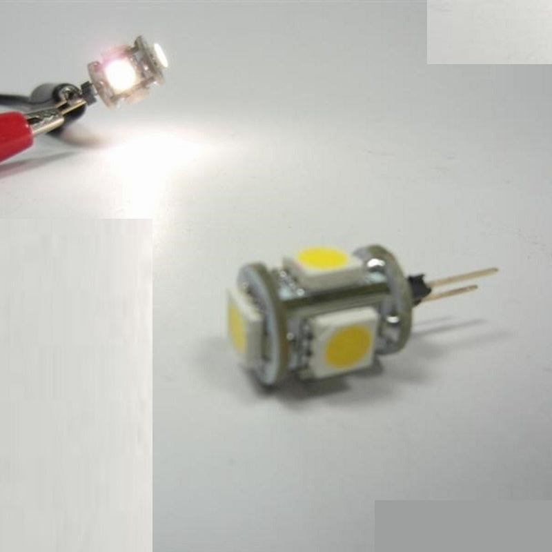 G4 LED Stiftsockel Zylinder 5x3Chip SMDs 10-15V 75Lm warm weiß