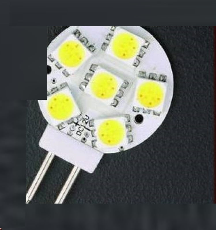G6,35/GY6,35 LED Stiftsockel 6x3Chip 119Lm 10-15V Scheibe 1,2W warm weiß 2800K