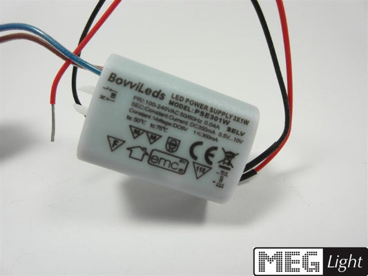 3W LED Netzteil LED Trafo 350mA Konstantstrom für 1W LEDs 2,5-10V