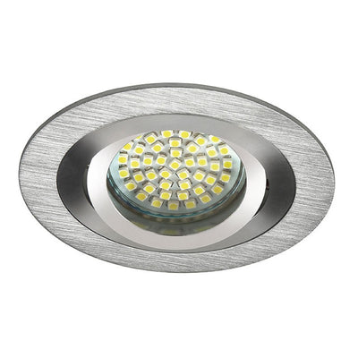 Einbaurahmen MR16/GU10 rund / schwenkbar "SEIDY" 80mm DA Aluminium matt gebürste