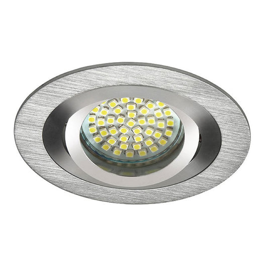 Einbaurahmen MR16/GU10 rund / schwenkbar "SEIDY" 80mm DA Aluminium matt gebürste