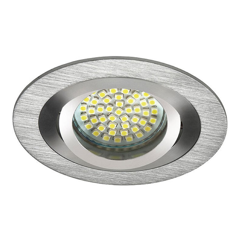 Einbaurahmen MR16/GU10 eckig/schwenkbar "SEIDY" 80mm DA silber matt gebürstet