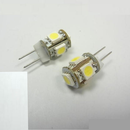 G4 LED Stiftsockel Zylinder 5x 3 Chip SMDs 80Lm 0,9W 10-15V neutral weiß (4500K)