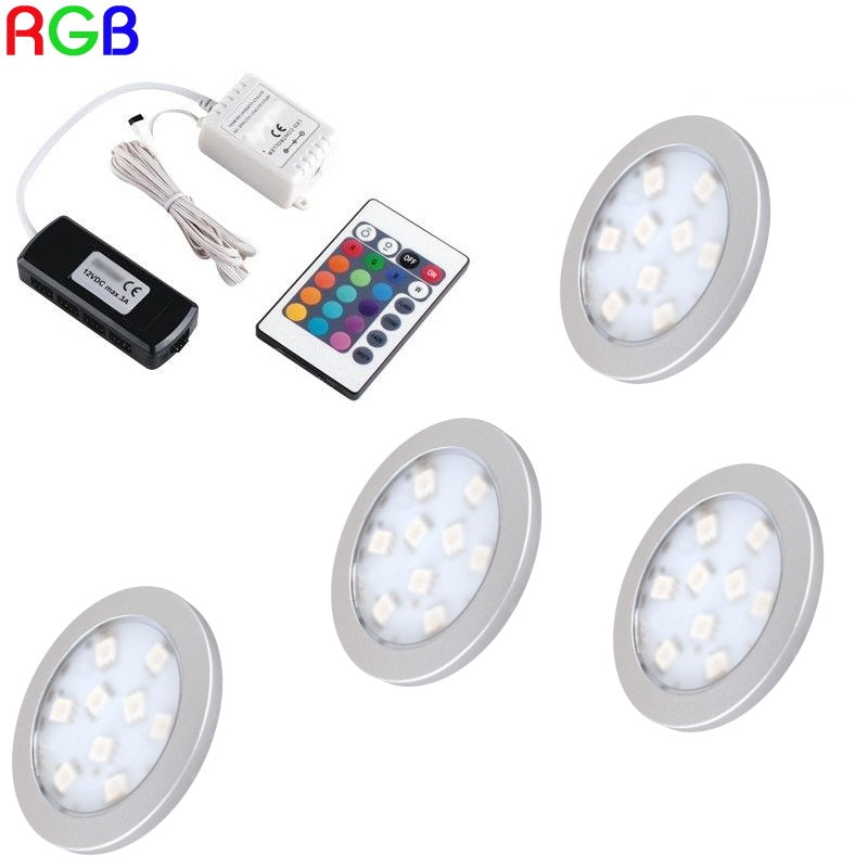 1-6 RGB LED Aufbau Möbel /Unterbauleuchte "ORBIT" + RGB Controller + Trafo