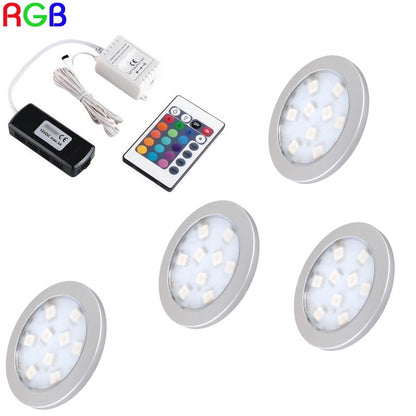 1-6 RGB LED Aufbau Möbel /Unterbauleuchte "ORBIT" + RGB Controller + Trafo