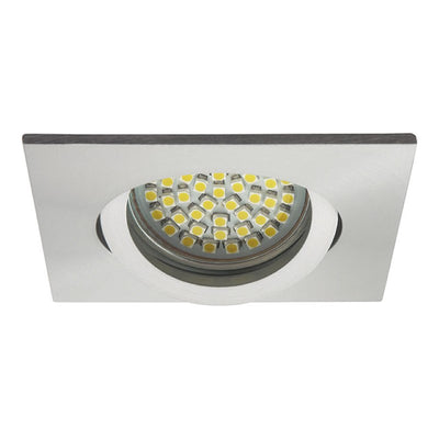 Einbaurahmen MR16/GU10 eckig/schwenkbar "EVITL" 70-75mm DA Aluminium gebürste
