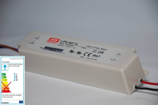 LED Trafo Netzteil 60W 5A 12V wasserfest MEAN WELL (LPV 60 12) IP67