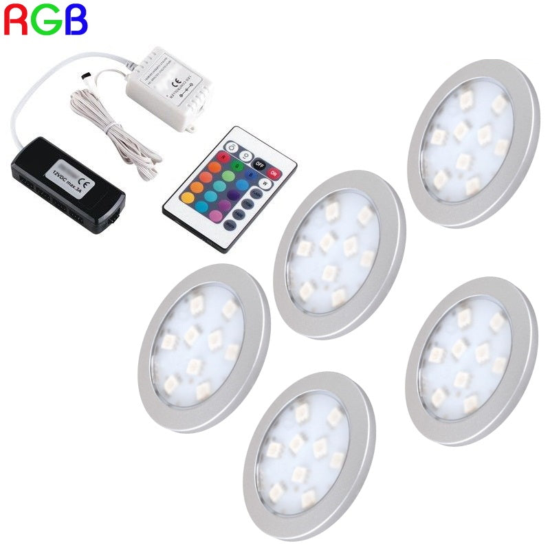 1-6 RGB LED Aufbau Möbel /Unterbauleuchte "ORBIT" + RGB Controller + Trafo