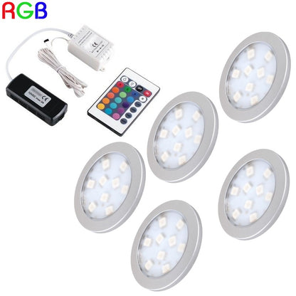 1-6 RGB LED Aufbau Möbel /Unterbauleuchte "ORBIT" + RGB Controller + Trafo