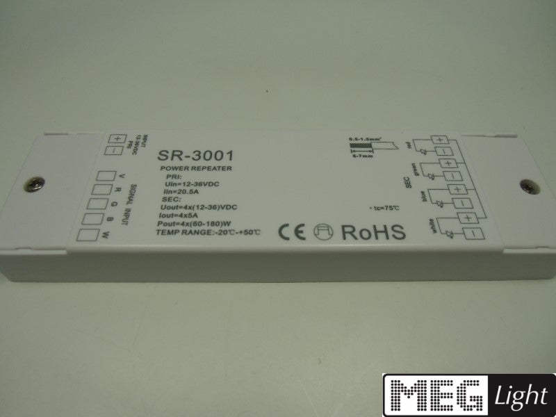 RGBW Verstärker SR-3001 Amplifier 12-36V/DC 60W-180W 4x 5A für Homematic HUE LED