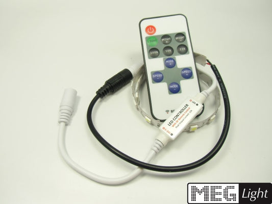 Mini LED Funk Controller / Dimmer für LED Streifen mit Fernbedienung 12 24V 6A