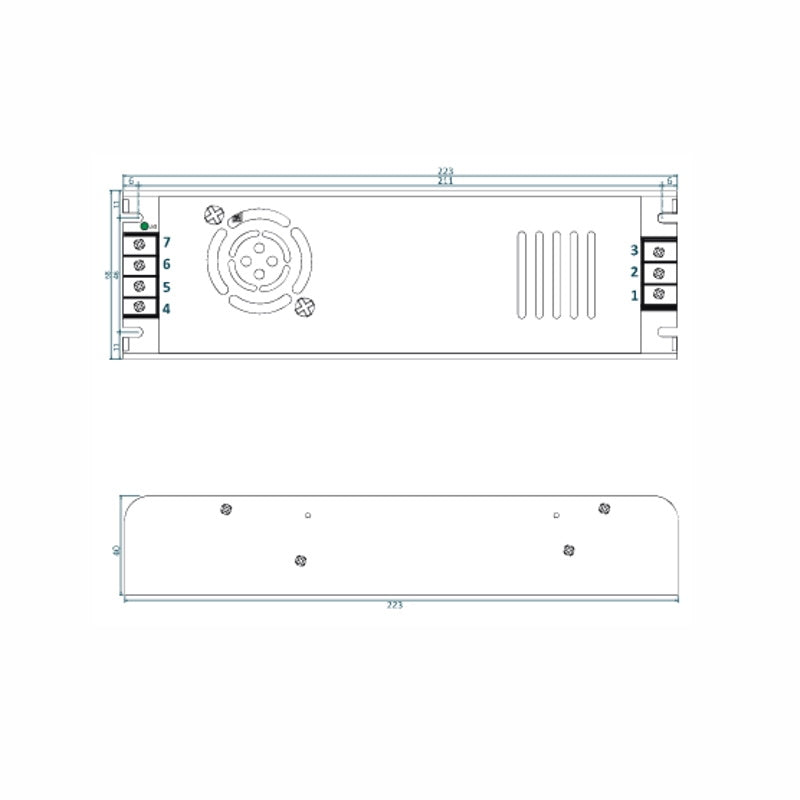 Slim LED Trafo 12V/DC 360W 30A für Led Leuchten Montage Netzteil (ADLS-360-12)