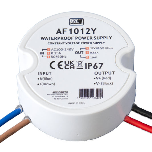 LED Trafo | Netzteil 12V/DC 10W 0,83A Unterputzdose rund wasserfest AF1012Y IP67