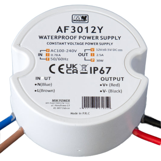 LED Trafo | Netzteil 24V/DC 30W 1,25A Unterputzdose rund wasserfest AF3024Y IP67