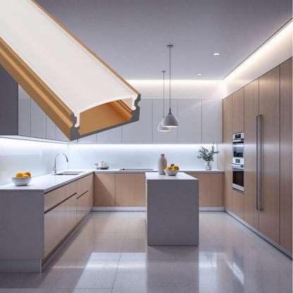 ALU Profil Schiene Leiste AUFBAU-SL (17x7mm) in bronze für LED Streifen 1m | 2m
