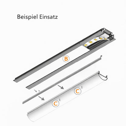 2m Linsen Abdeckung C für unsere ALU Profile-10 als Linse