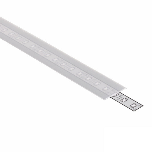 1m Schiebe Abdeckung E für unsere ALU Profile in matt / opal