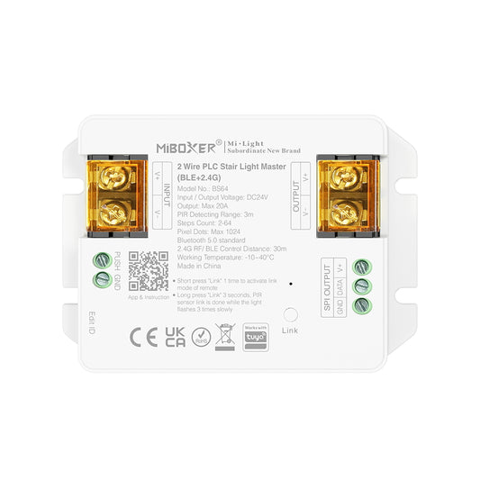 Treppenlicht-Controller 2-Draht PLC mit BLE+2.4G Steuerung bis 64 Stufen CCT SPI