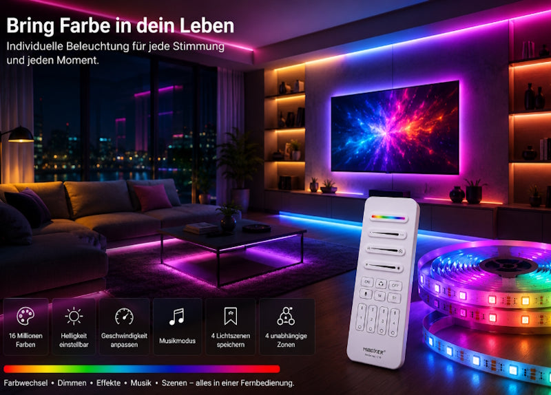4-Zonen SPI-Fernbedienung C10 (2,4 GHz) Miboxer weiß