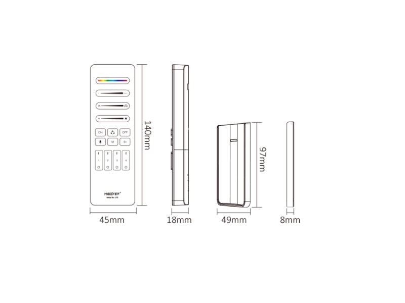4-Zonen SPI-Fernbedienung C10 (2,4 GHz) Miboxer weiß