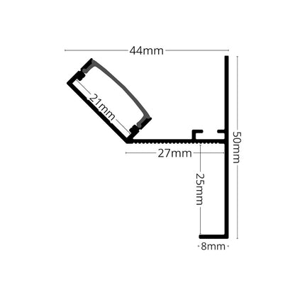 LED Wand Profil Rand Leiste DECKENKANTE-MAXI weiß, indirekte Beleuchtung 1m/2m