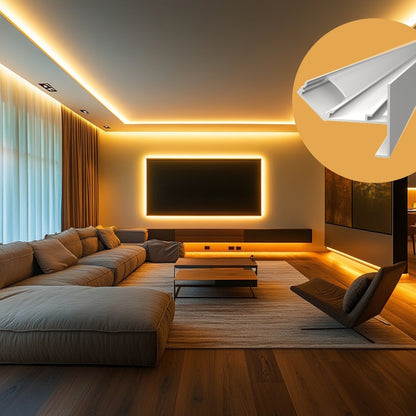 LED Wand Profil Rand Leiste DECKENKANTE weiß indirekte Beleuchtung Stripes 1m/2m