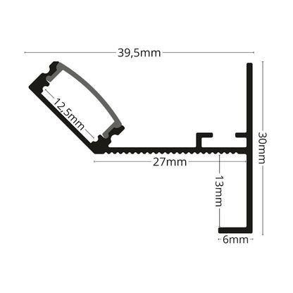 LED Wand Profil Rand Leiste DECKENKANTE weiß indirekte Beleuchtung Stripes 1m/2m
