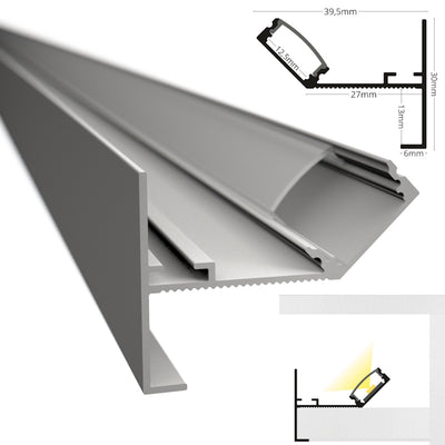 LED Wand Profil Rand Leiste DECKENKANTE weiß indirekte Beleuchtung Stripes 1m/2m