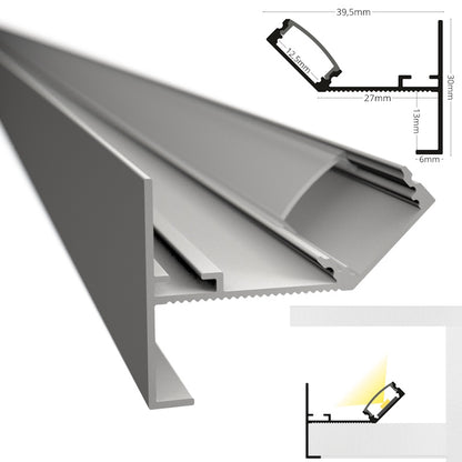 LED Wand Profil Rand Leiste DECKENKANTE weiß indirekte Beleuchtung Stripes 1m/2m