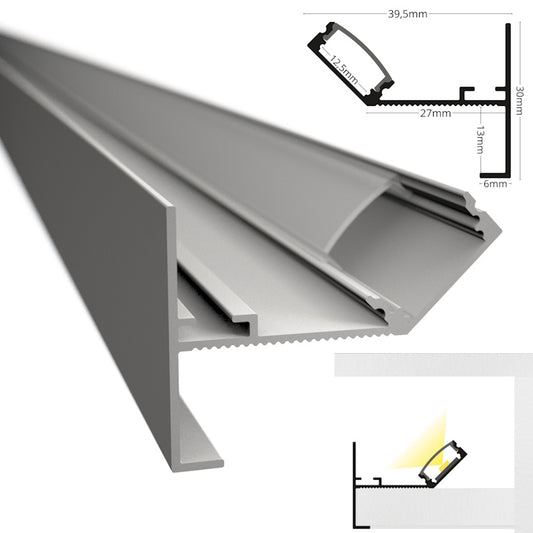 LED Wand Profil Rand Leiste DECKENKANTE weiß indirekte Beleuchtung Stripes 1m/2m