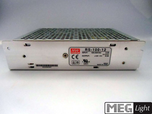LED Trafo Netzteil 12V/DC 100W 8,5A MEANWELL (RS-100-12) MW Power Supply