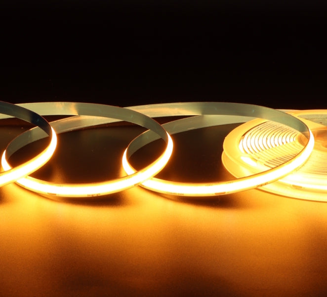 1m COB LED Streifen 24V 2000K Amber Bernstein 480 LED/m 11,2W/m 8mm IP20 dimmbar