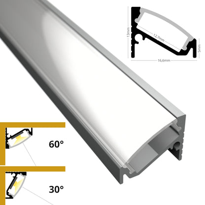 ALU Profil Eck-Leiste Schiene CORNER-12 in silber für LED Streifen 1m | 2m Ecke