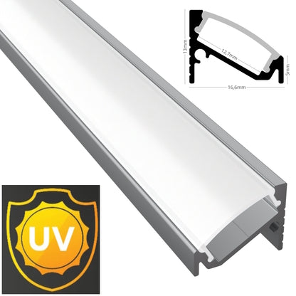 ALU Profil Eck-Leiste Schiene CORNER-12 in silber für LED Streifen 1m | 2m Ecke