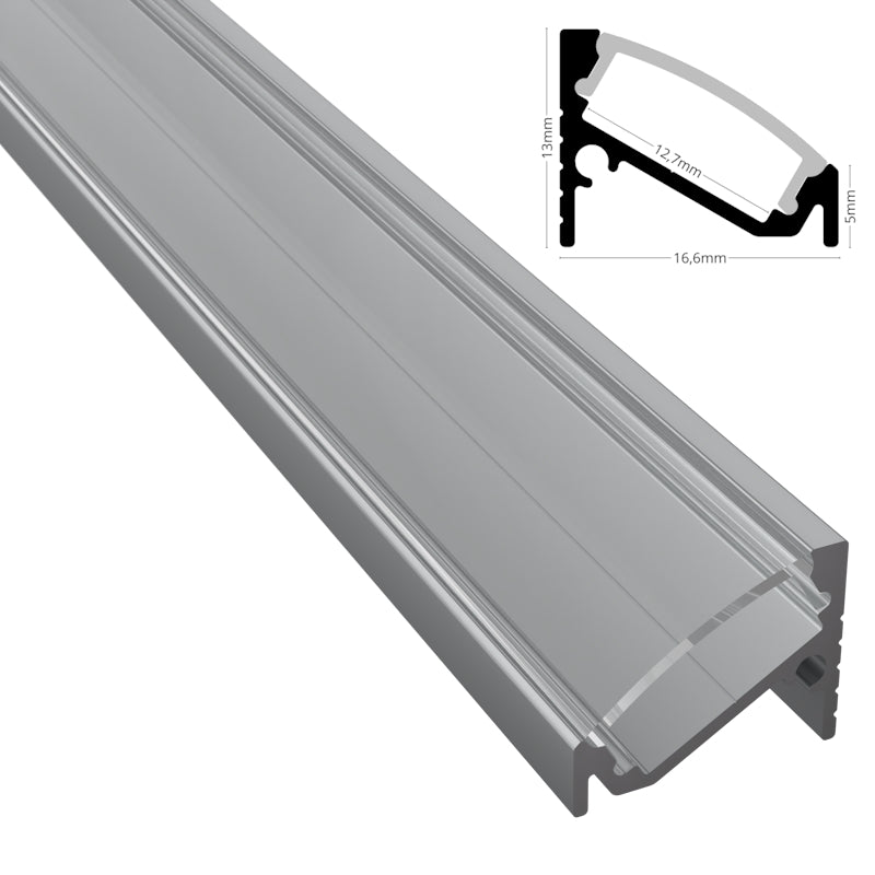 ALU Profil Eck-Leiste Schiene CORNER-12 in silber für LED Streifen 1m | 2m Ecke