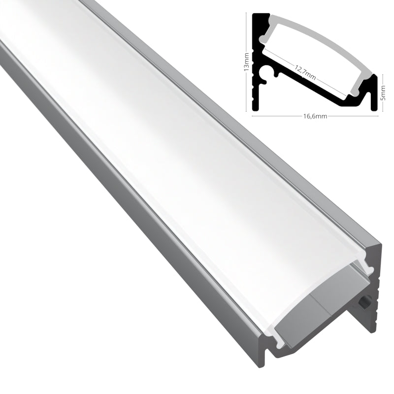 ALU Profil Eck-Leiste Schiene CORNER-12 in silber für LED Streifen 1m | 2m Ecke
