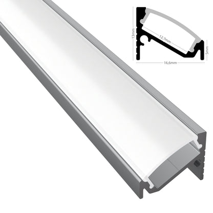 ALU Profil Eck-Leiste Schiene CORNER-12 in silber für LED Streifen 1m | 2m Ecke