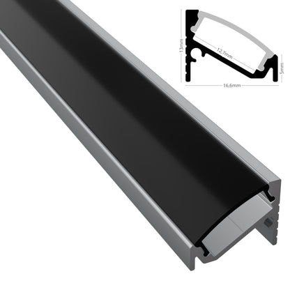 ALU Profil Eck-Leiste Schiene CORNER-12 in silber für LED Streifen 1m | 2m Ecke