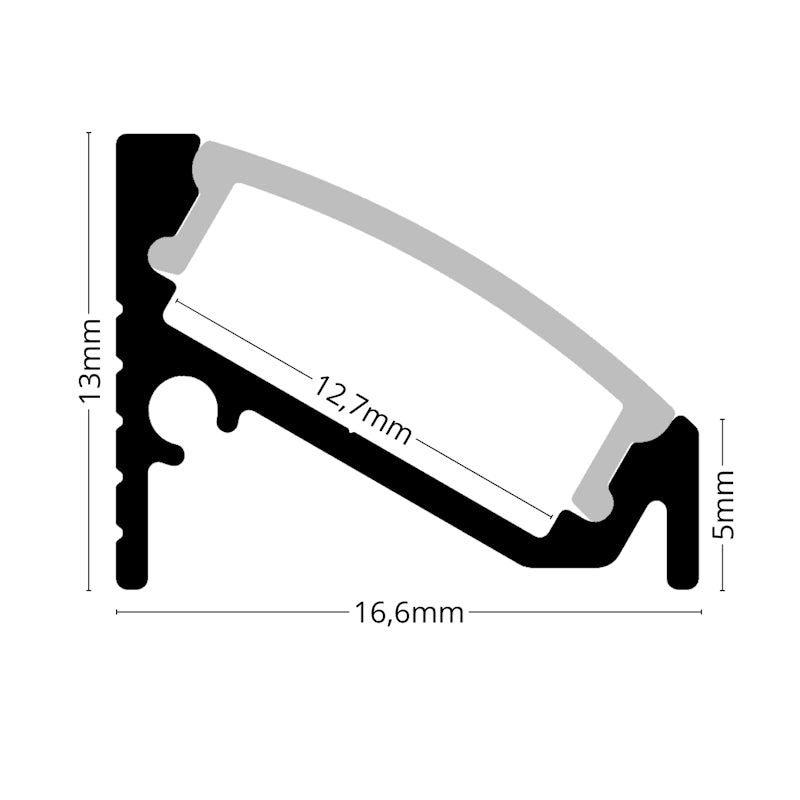 ALU Profil Eck-Leiste Schiene CORNER-12 in silber für LED Streifen 1m | 2m Ecke