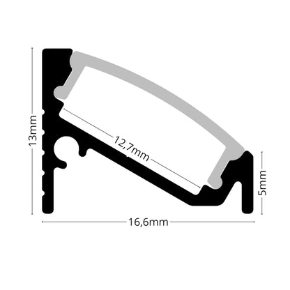 ALU Profil Eck-Leiste Schiene CORNER-12 in silber für LED Streifen 1m | 2m Ecke