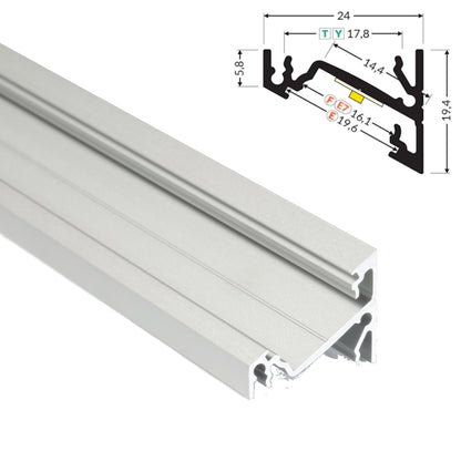 ALU Profil Eck-Leiste Schiene CORNER-14 in silber für Led Streifen 1m | 2m Ecke